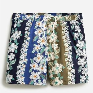 NEW WITH TAGS J. Crew 6" stretch swim trunk in floral print with ECONYL® nylon